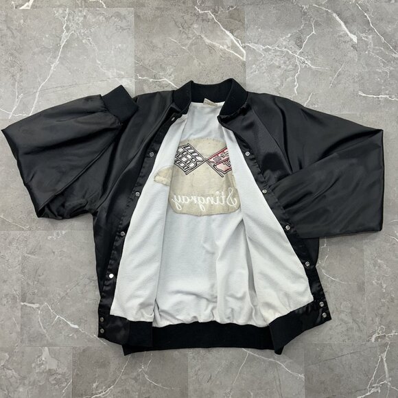 Vintage Corvette Stingray Jacket Mens Large Racing Embroidered Lined Windbreaker - Picture 2 of 11